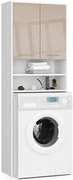 Nowoczesna szafka łazienkowa nad pralkę biały + cappuccino N0-T56