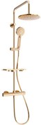 Mexen KT40 zestaw prysznicowy natynkowy z deszczownicą i baterią termostatyczną, różowe złoto - 771504093-60