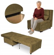 Fotel rozkładany z funkcja spania KIMO pojemnik na pościel Ramona brąz