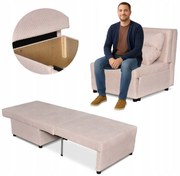 Fotel rozkładany funkcja spania KIMO pojemnik na pościel Family Meble j róż