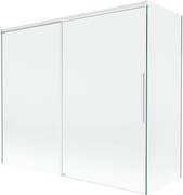 Mexen Rox parawan nawannowy 2-skrzydłowy rozsuwany 180 + 80 x 150 cm, transparent, biały - 8C9-180-080-20-00