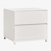 Prostokątny Stolik Nocny 50x45 Cm Z Mdf Kivora Gardenia Biel - Sklum