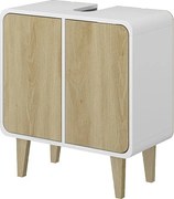 Szafka wisząca pod umywalkę biały/dąb 60x30x61 arla