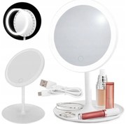 Lusterko do makijażu podświetlane led regulacja obracane - 3 odcienie bieli
