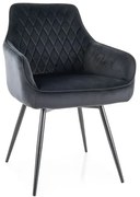 Krzesło tapicerowane MARLO VELVET czarne obracane SIGNAL
