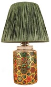 Zielona lampa stołowa z kloszem plecionki papierowej (wysokość 38 cm) Alev – Opviq lights