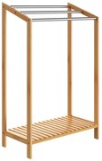 Bambusowy stojak na ręczniki RUBBY z metalowymi drążkami i półką, 51x31x85 cm, brązowo-srebrny Casaria