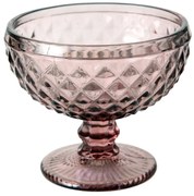 Pucharek do deserów i lodów, różowe szkło, Ø 12 cm