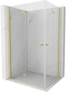 Mexen Mist-F Duo kabina prysznicowa składana lewa 120 x 100 cm, transparent, złota szczotkowana - 8A6-120L-100P-55-00
