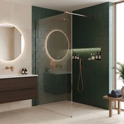 Kabina prysznicowa Walk-In Rea Flexi Transparent / Brush Copper 90