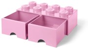 Jasnoróżowy pojemnik z 2 szufladami LEGO®