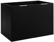 Ryflowana czarna szafka dwudrzwiowa 80 cm N5-D17