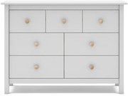 Biała niska komoda dziecięca z drewna sosnowego 110x80 cm Max – Marckeric