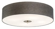 Rustykalna lampa sufitowa szara 50 cm - Drum Jute Nowoczesny Oswietlenie wewnetrzne