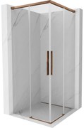 Mexen Rox Duo kabina prysznicowa rozsuwana 75 x 75 cm, transparent, różowe złoto - 8C2D-075-075-60-00