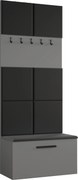 Masseno Garderoba MODULO 80,6/204/40 cm do Przedpokoju Nowoczesna Szara