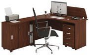 Zestaw mebli biurowych MIRELLI, typ F, lewy, orzech