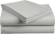 PrzytulneMieszkanie.pl Bawełniane prześcieradło z gumką STANDARD 90 x 200 cm jasnoszare