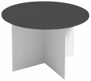 Stół konferencyjny z okrągłym blatem PRIMO WHITE, średnica 120 cm, biały/grafit