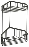 GEDY 2482-14 Smart dwupoziomowa półka narożna 20 x32,5 x 15,1 cm, czarna matowa