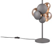 Lampa stołowa w szaro-złotym kolorze ze szklanym kloszem (wys. 50 cm) Bubble – Trio Select