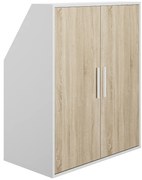 Szafa ze skosem 2-drzwiowa - Kolor biały i naturalny - ADEZIO
