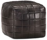 Czarny podnóżek skórzany D4-K99