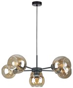 Żyrandol na lince KALIOPE 6xE27/60W/230V czarny/dymny beżowy