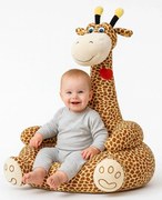 Brązowy fotelik dziecięcy pluszowy żyrafa G9-W24