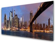 Obraz Akrylowy Miasto Most Domy Niebo