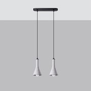 Lampy wiszące nowoczesny Lum, beton - 2 źródło światła 4000K - L.34 x H.113 cm - szary