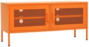 Pomarańczowa nowoczesna szafka RTV ze stali E7-E69