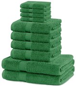 Ciemnozielone bawełniane ręczniki zestaw 10 szt. frotte Marina – Restilo