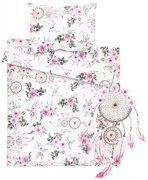 Pościel Do łóżeczka Niemowlęca Dziecięca Poszewki 135x100 - Łapacze Snów Z Różą