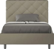 Łóżko bez stelaża tapicerowane 140x190 sztucznej skóry cappuccino Priya