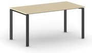 Stół konferencyjny do biura PRIMO INFINITY, 160x80 cm, czarna podstawa, brzoza