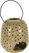 Latarnia ceramiczna Dots zielony, 15 x 23 cm