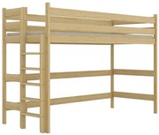 Drewniane sosnowe łóżko dziecięce na atresoli - 5 rozmiarów F3-T68