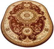 Klasyczny owalny dywan w kolorze brązowym T8-D86
