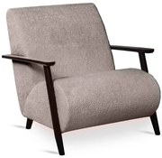 Beżowy fotel z drewnianymi podłokietnikami A3-T06