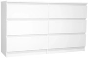Biała Komoda Z 6 Szufladami 100 Cm G8-R55