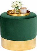 Welurowa pufa tapicerowana w stylu glamour butelkowa zieleń F0-L15