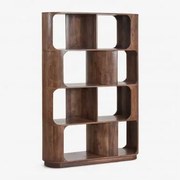 Drewniany Regał Diepe ↑170 Cm Ciemny Drewniany Uchwyt - Sklum