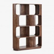 Regał 120x170 Cm Z Drewna Diepe Ciemny Drewniany Uchwyt - Sklum