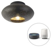 Inteligentna lampa sufitowa czarna ze złotem 25 cm w tym WiFi P45 - RadianceKolonialny Oswietlenie wewnetrzne