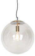 Nowoczesna lampa wisząca mosiężna z dymionym szkłem 40 cm - Ball Nowoczesny Oswietlenie wewnetrzne