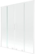 Mexen Velar L Duo parawan nawannowy 2-skrzydłowy rozsuwany 150 x 150 cm, transparent, biały - 896-150-003-02-20