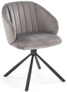 Popielate tapicerowane krzesło obrotowe H7-D64