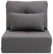 HOMCOM Materac składany 2 w 1 z poduszką wielofunkcyjny do spania ciemnoszary 60x80x56 cm | Aosom PL