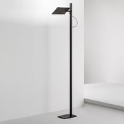 Czarna lampa stojąca LED do salonu, 24 W, 2160 lm, regulowana wysokość i możliwość obrotu o 340°, włącznik/wyłącznik, CCT i ściemniacz nożny